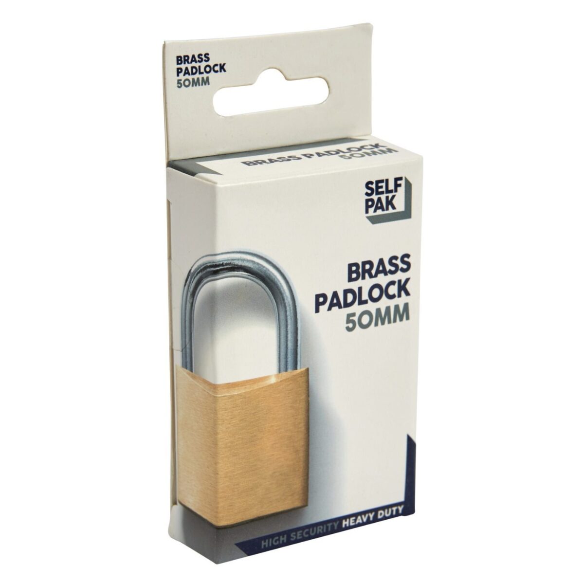 A photo showing Vanguard's Brass Key Padlock, available for sale in their packing materials' section.