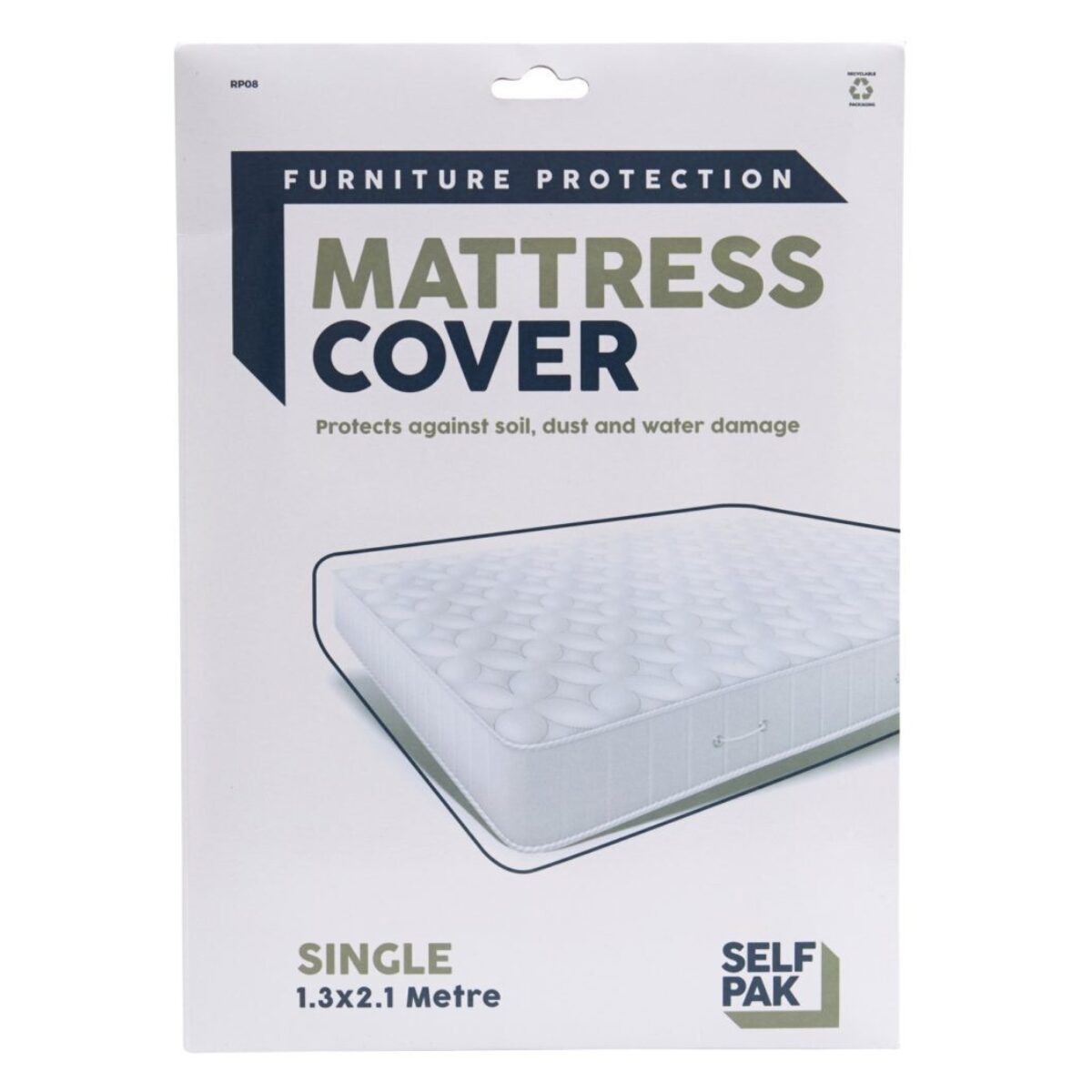 A photo showing a Single Mattress Cover, available to buy from Vanguard's packing materials.