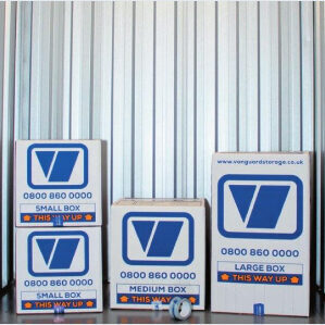 A photo showing the starter pack of cardboard boxes available to buy from Vanguard's packing supplies.