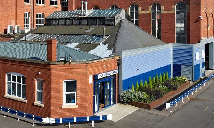 A photo showing an aerial shot of the Vanguard Storage branch in Manchester.
