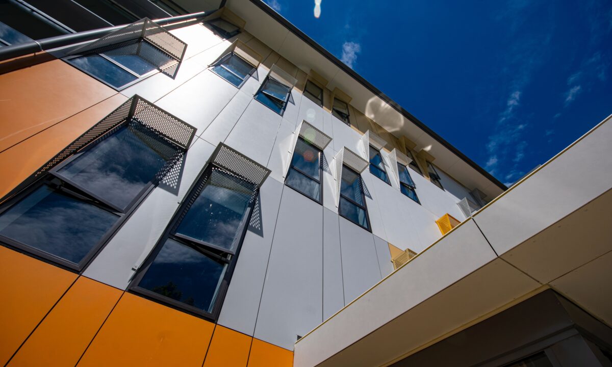 A photo showing the exterior of a student accommodation building.
