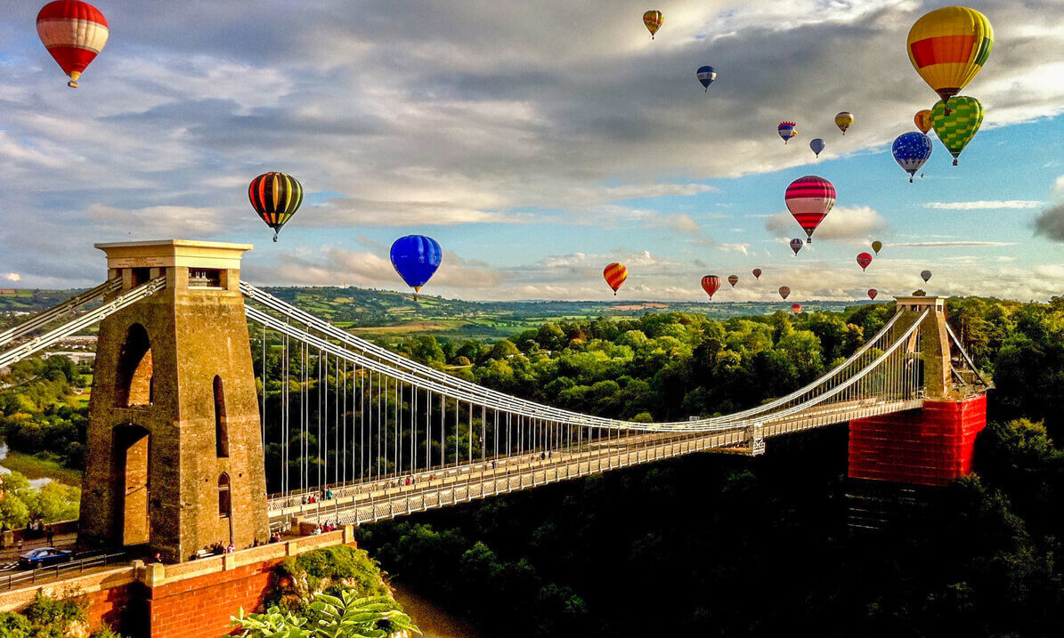 A photo showing hot air balloons flying over Bristol, where Vanguard has a self storage branch.