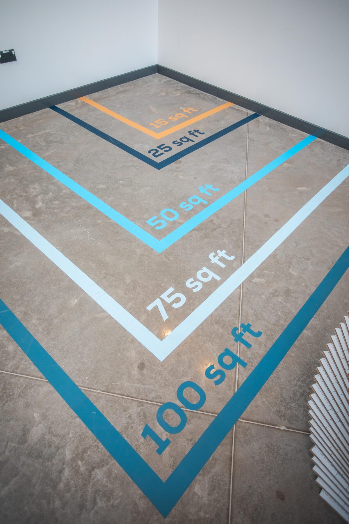 A photo showcasing the various self storage unit sizes available.