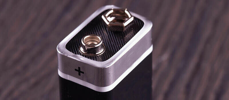 A close-up photo of a battery.