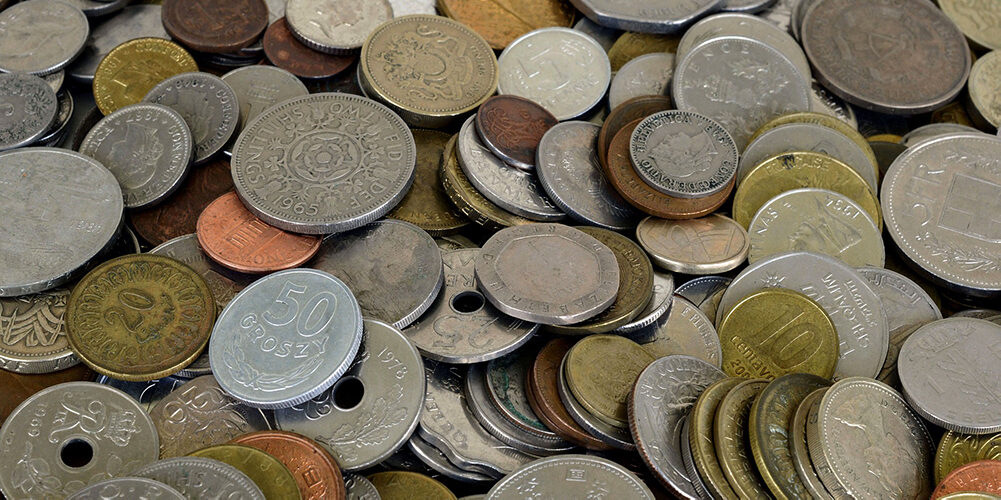 A photo showing a large number of collectible coins.