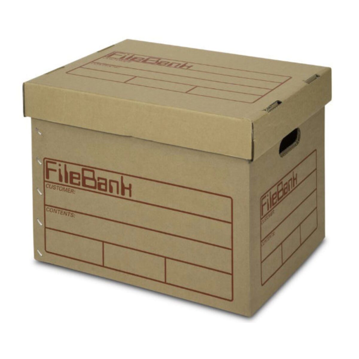 A photo showing a Vanguard Filebank document packing box.