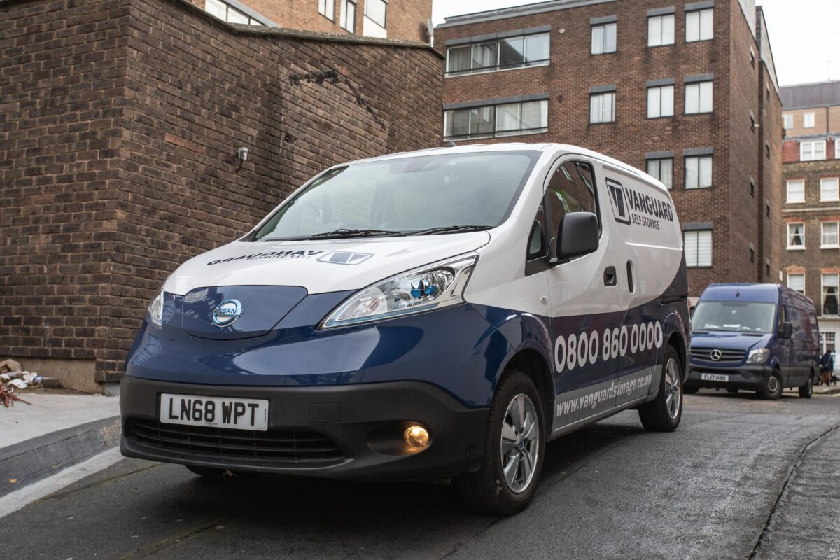 Vanguard Storage van outside Oxford Circus branch