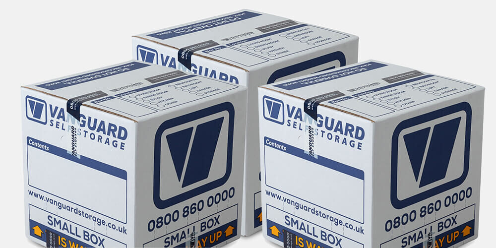 A photo showing Vanguard packing boxes, available to buy from the Vanguard packing supplies.