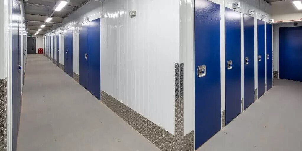 A photo of the hallways at one of Vanguard's self storage branches.