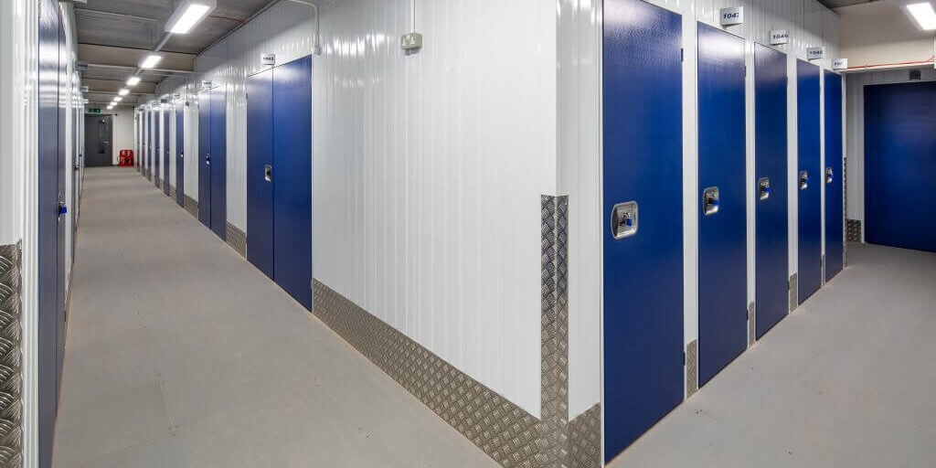 A photo showing a hallway in one of Vanguard's self storage branches.