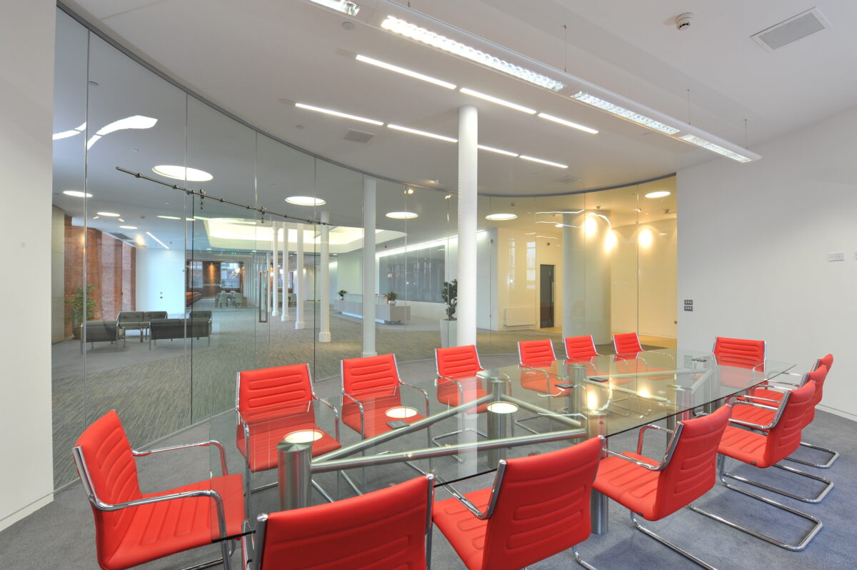 A photo showing a Vanguard serviced office board room in one of Vanguard's self storage branches.