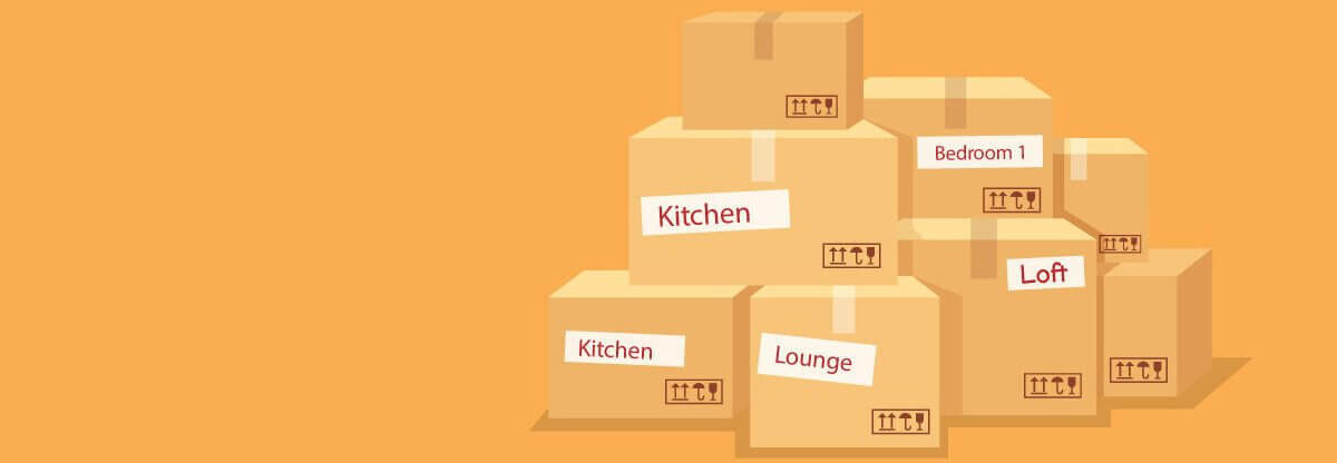 A graphic showing labelled moving boxes.