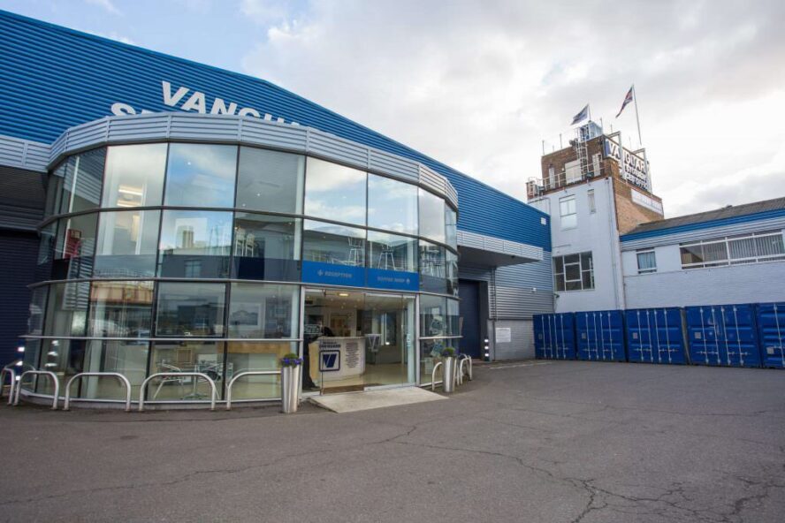 A photo of the exterior of the Vanguard Self Storage branch in West London.