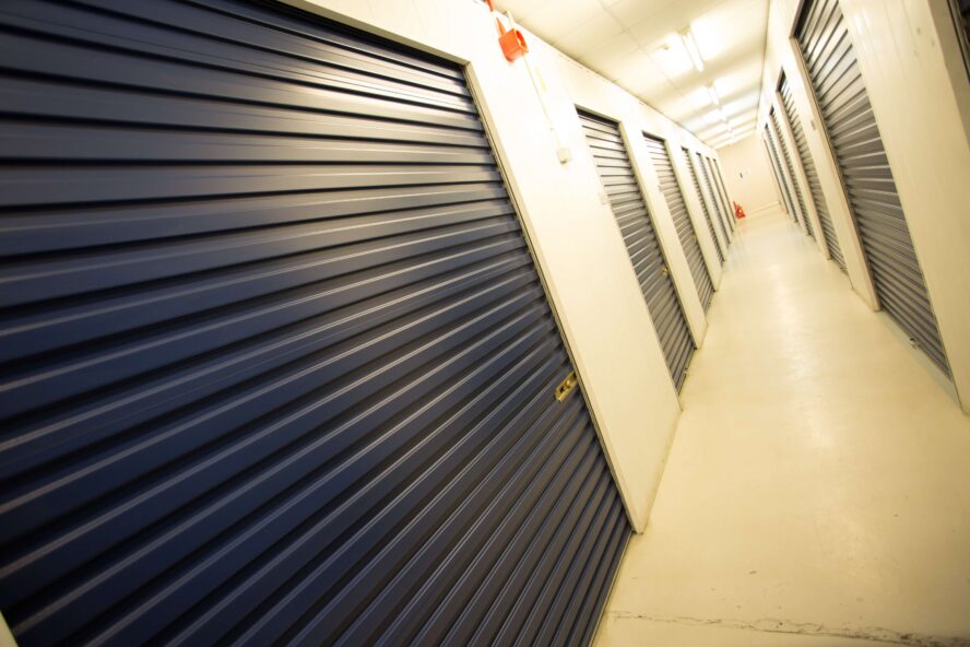 A photo showing the hallway in one of Vanguard's self-storage branches.