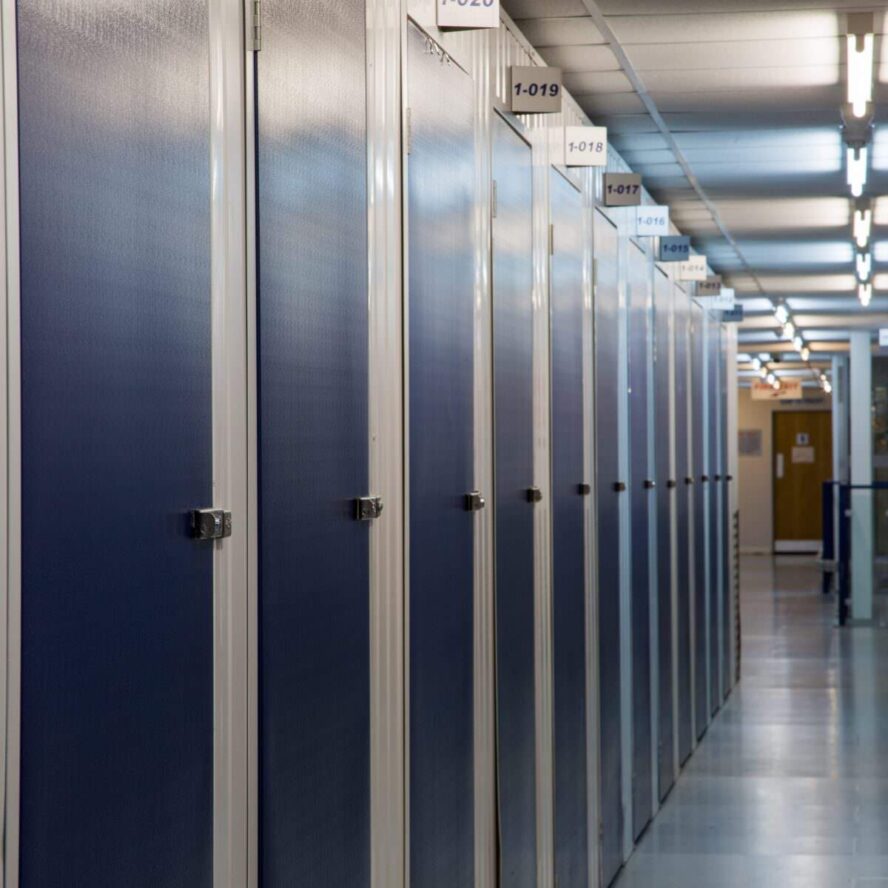A photo showing the hallway in one of the Vanguard self storage branches.