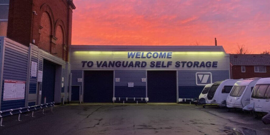 A photo showing the exterior of the Vanguard self storage branch in Salford Manchester.
